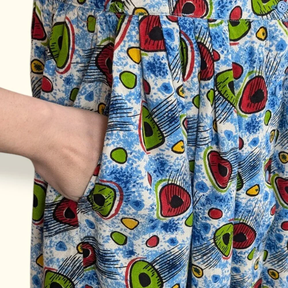 V. RDS Abstract Front Button Rayon Skirt - Picture 7 of 7